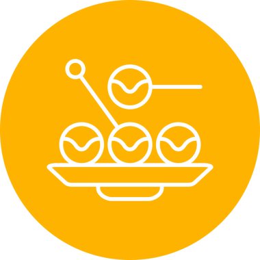 Gıda ikonu Takoyaki 'nin vektör çizimi