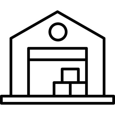 warehouse, delivery, logistics, property, store, logistic, ecommerce, vector icon.