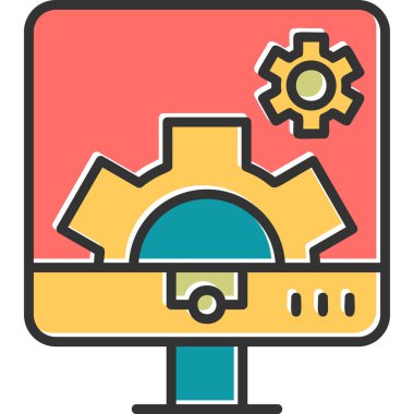 Bilgisayar Ayarları. Web simgesi basit illüstrasyon