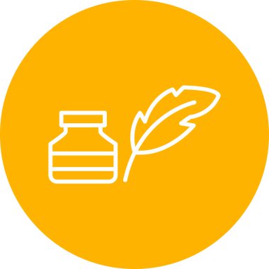 Quill ve mürekkep modern ikon vektör çizimi