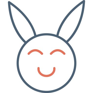 Mutlu yüzlü sevimli çizgi film tavşanı. 