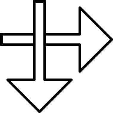 simple and minimalistic vector icon of the intersecting arrows