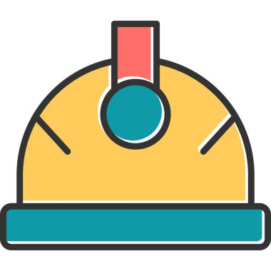 Mühendis miğferi, ağ simgesi basit tasarım