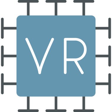 Vr modern simge, vektör illüstrasyonu 