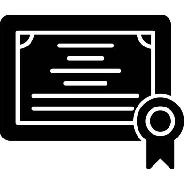 Sertifika. Web simgesi basit tasarım 