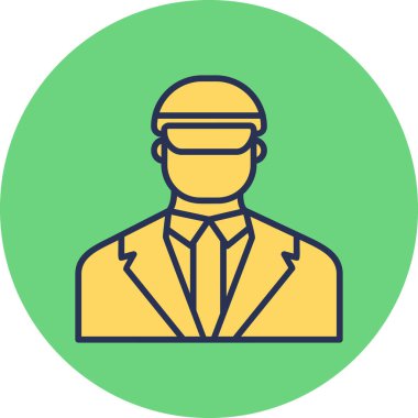 Güvenlik ofisi yöneticisi düz vektör simgesi