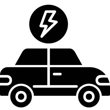 Electric Car modern simgesi, vektör illüstrasyonu