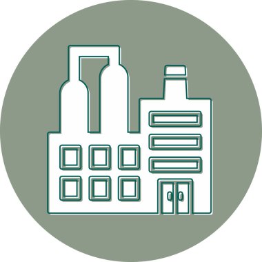 Fabrika modern simgesi, vektör illüstrasyonu
