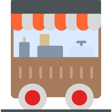 Yemek arabası. Web simgesi basit illüstrasyon