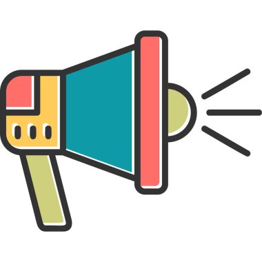 Megafon. Web simgesi basit illüstrasyon