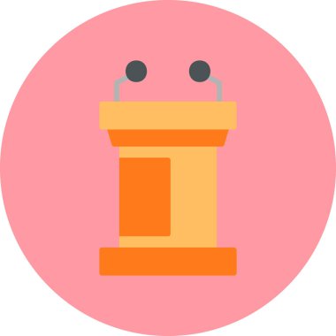 Podyum. Web simgesi basit bir illüstrasyon. Tribün simgesi