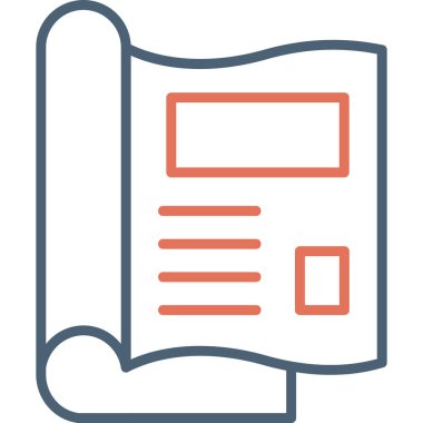 Dergi modern simgesi, vektör illüstrasyonu