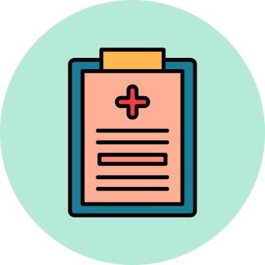 Tıbbi kayıt simgesi, modern tasarım illüstrasyonu