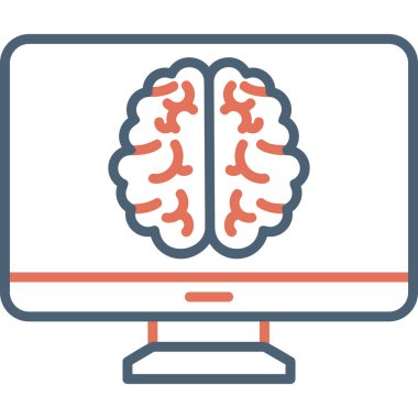 Beyin. Web simgesi basit illüstrasyon