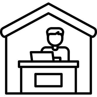 Ev Web simgesinden Çalışma Basit illüstrasyon