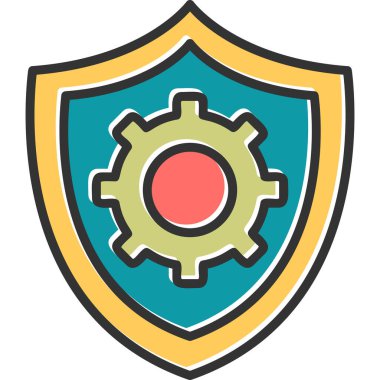 Koruma çizgisi simgesi, vektör illüstrasyonu