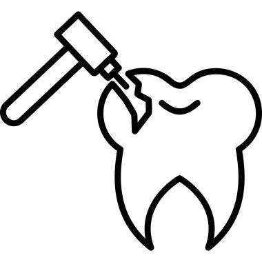 graphic cartoon art illustration of Tooth Drilling