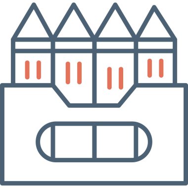 Boya kalemleri. Web simgesi basit illüstrasyon