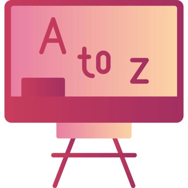 Beyaz tahta modern simge, vektör illüstrasyonu