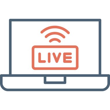 Canlı yayınlanan modern simge, vektör illüstrasyonu