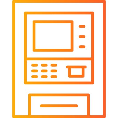 atm vektör simgesi modern basit illüstrasyon