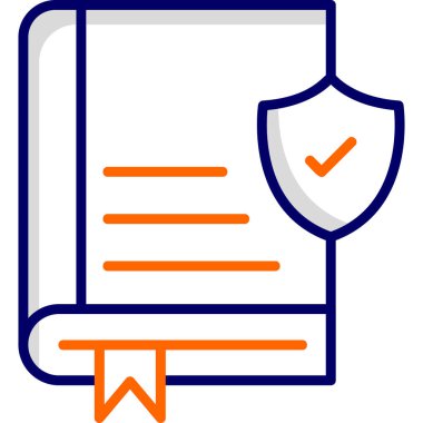 Kitap güvenliği simgesi, modern tasarım illüstrasyonu