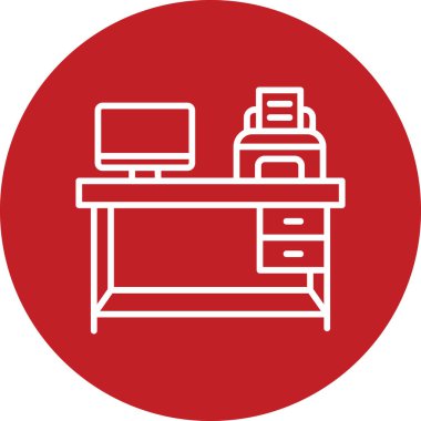 İş yeri düz vektör simgeleri ayarlandı