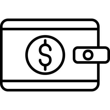 Cüzdan. Web simgesi basit illüstrasyon