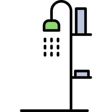 duş, web basit simge illüstrasyonu