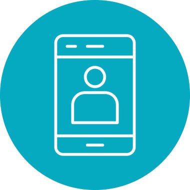 simple icon, Mobile user Profile logo on screen 
