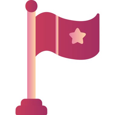 Yıldızlı bayrak direği. Web simgesi illüstrasyonu 