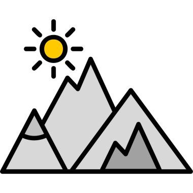 Dağ modern ikon vektör illüstrasyonu