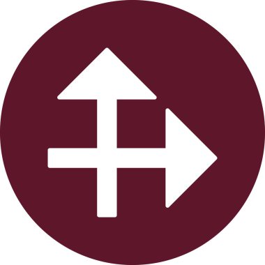 simple and minimalistic vector icon of the intersecting arrows