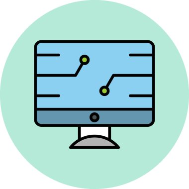 Bilgisayar ekranı. vektör illüstrasyonu