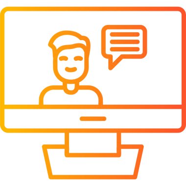 Konuş. Web simgesi basit illüstrasyon