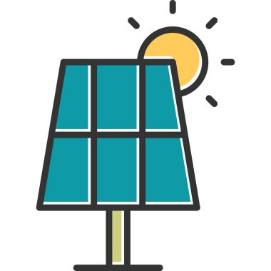 Güneş paneli ikon vektör illüstrasyonu