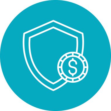 Koruma çizgisi simgesi, vektör illüstrasyonu