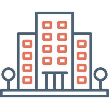 Ofis binasının grafik illüstrasyonu 