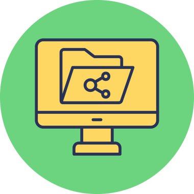 Dosya paylaşım simgesi, vektör illüstrasyonu