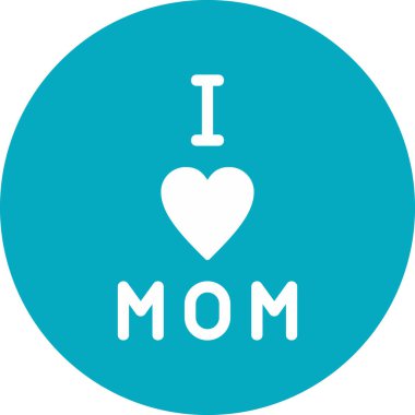 Anne ikonuna bayılırım, modern tasarım illüstrasyonu.