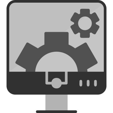 Bilgisayar Ayarları. Web simgesi basit illüstrasyon