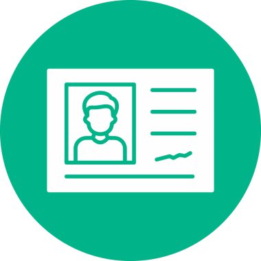 Kimlik kartı simgesi, vektör illüstrasyonu 