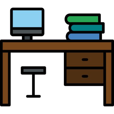 modern masa simgesi, web basit illüstrasyon