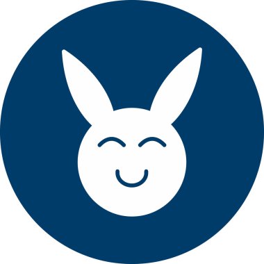 Mutlu yüzlü sevimli çizgi film tavşanı. 