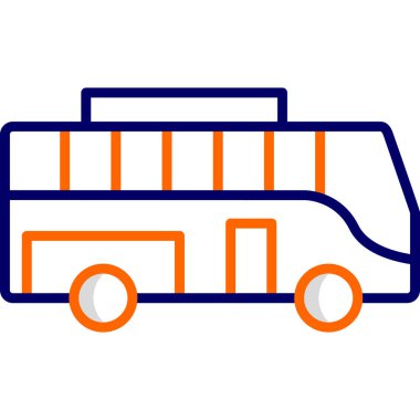 Otobüs. Web simgesi basit illüstrasyon