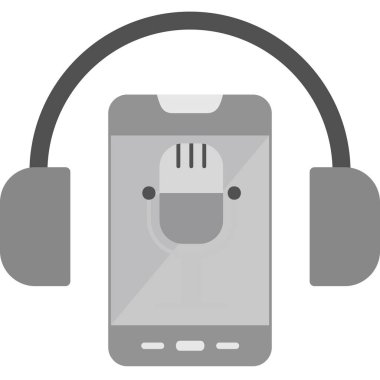 Ses. Web simgesi basit bir illüstrasyon. Ses kaydedici sembolü