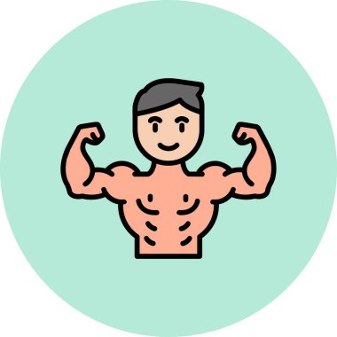 bodybuilder icon. simple web illustration