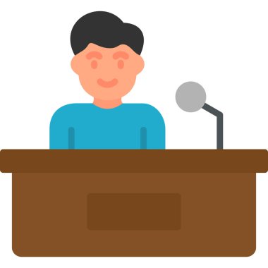 Masa vektör simgesine sahip iş adamı