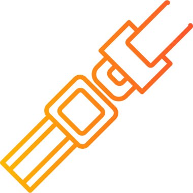 Koruma ikonu için emniyet kemeri. Araba ya da uçak için güvenlik ekipmanları. Düz biçimli vektör illüstrasyonu. 