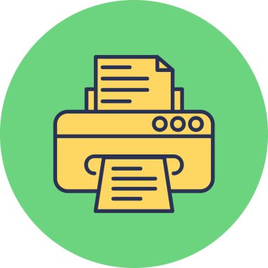 Yazıcı simgesi vektör illüstrasyonu